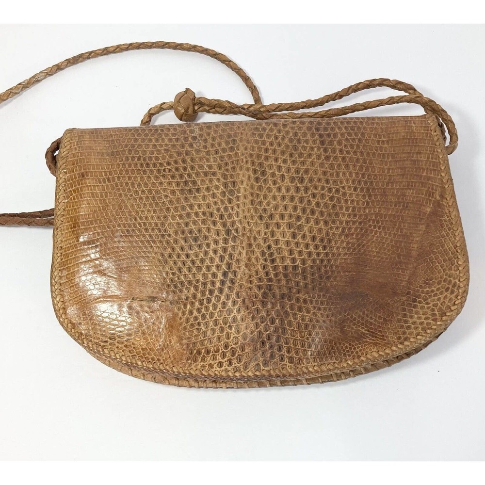 Real Full-Body Python Snakeskin/Leather Tan Cross… - image 3